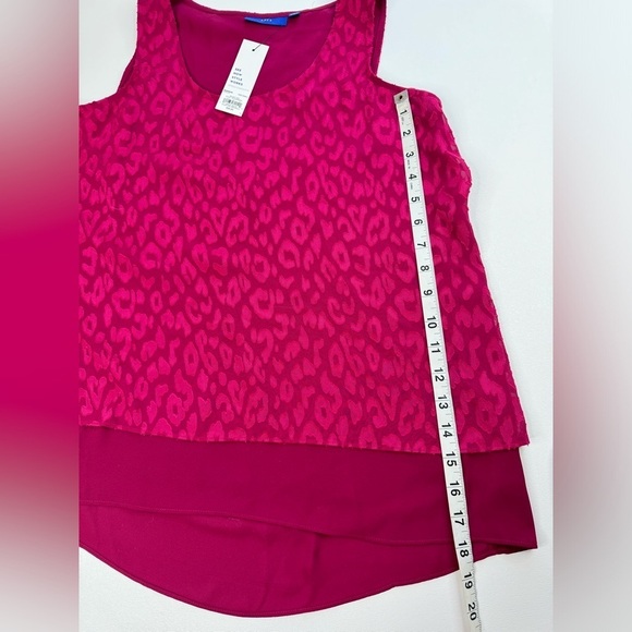 NWT Apt. 9 Layered Leopard Burnout Split Back Tank Top Womens Size Small - Picture 5 of 9